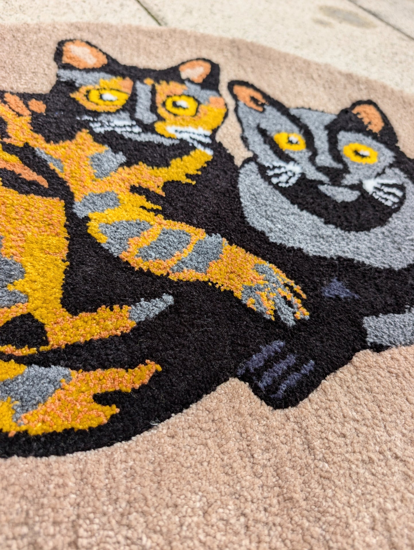 CAT🐱Rug, Tapis motif CHAT Tapis personnalisé 90 cm