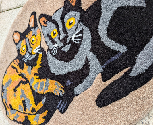 CAT🐱Rug, Tapis motif CHAT Tapis personnalisé 90 cm