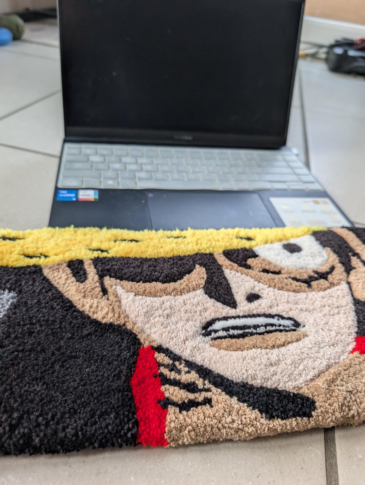 TUFTING TAPIS, Tapis pour clavier SPIDERMAN / Luffy  / Pikachu, Tapis personnalisé , Tufting Rug