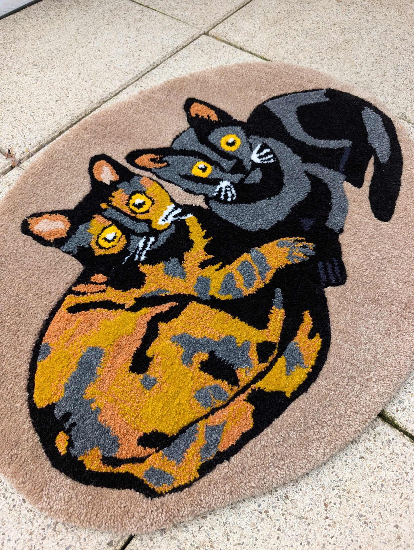 CAT🐱Rug, Tapis motif CHAT Tapis personnalisé 90 cm
